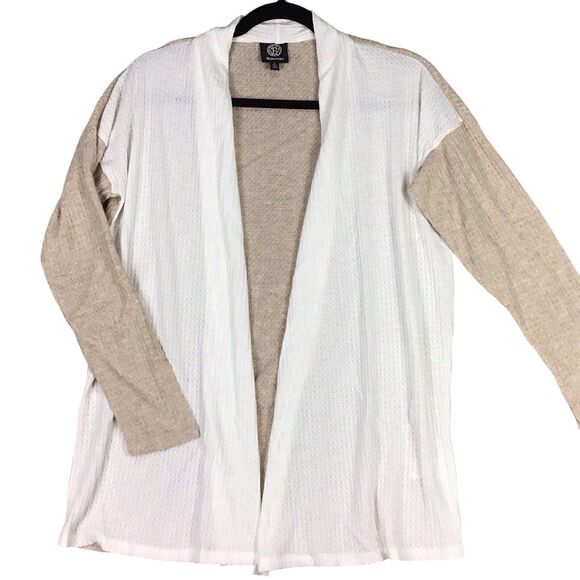 Bobeau Womens Size S Open Front Cardigan Waffle Knit Colorblock Long Sleeve - Picture 9 of 10